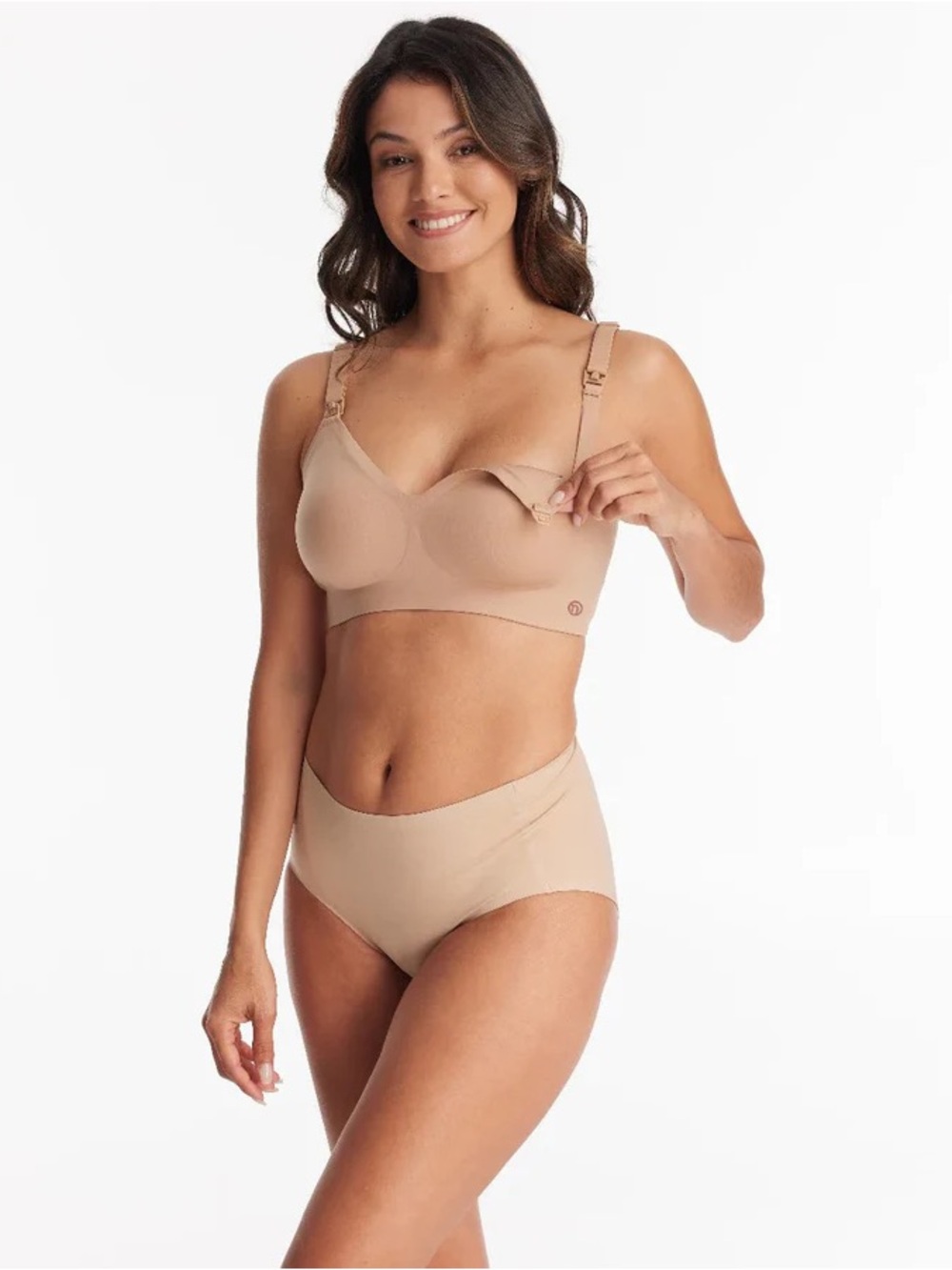 NWT Momcozy Ultra Soft Seamless Nursing Bra YN21 Maple Sugar Large